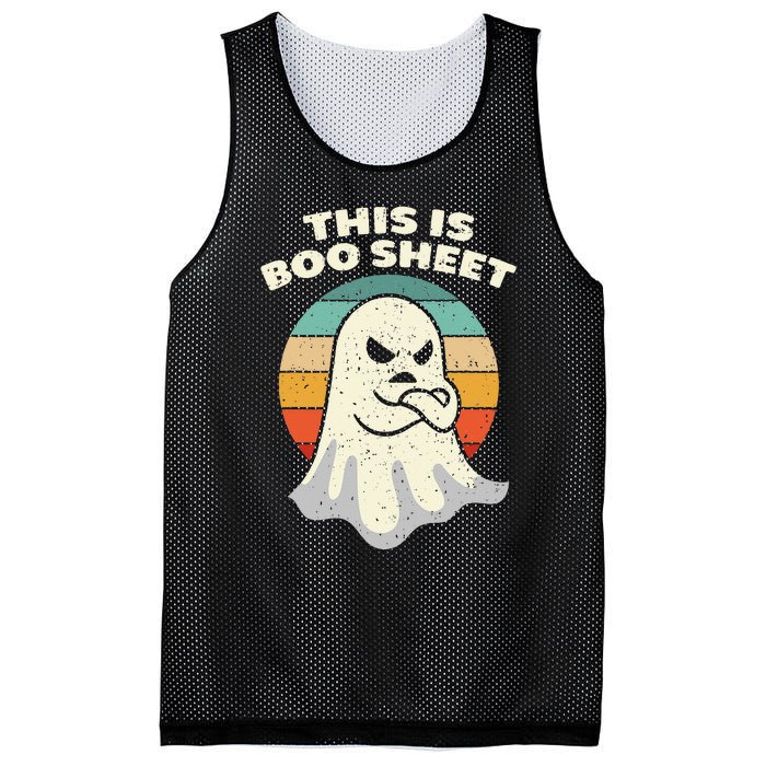 This Is Boo Sheet Ghost Retro Halloween Costume Mesh Reversible Basketball Jersey Tank