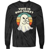 This Is Boo Sheet Ghost Retro Halloween Costume Tie-Dye Long Sleeve Shirt