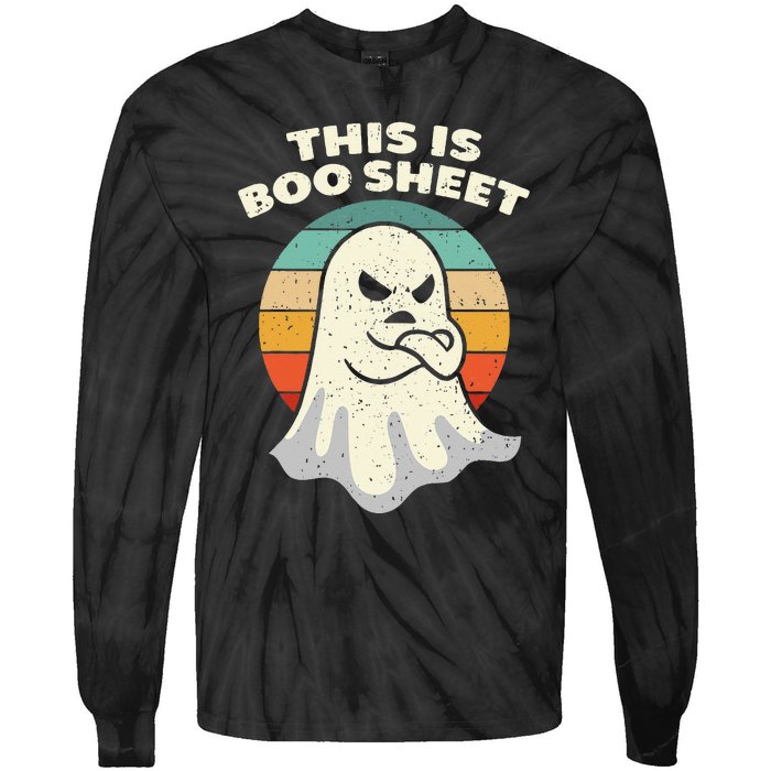 This Is Boo Sheet Ghost Retro Halloween Costume Tie-Dye Long Sleeve Shirt