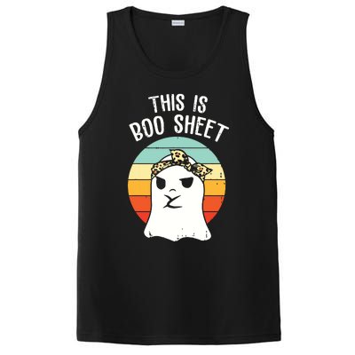 This Is Boo Sheet Ghost Retro Ghost Halloween Leopard PosiCharge Competitor Tank