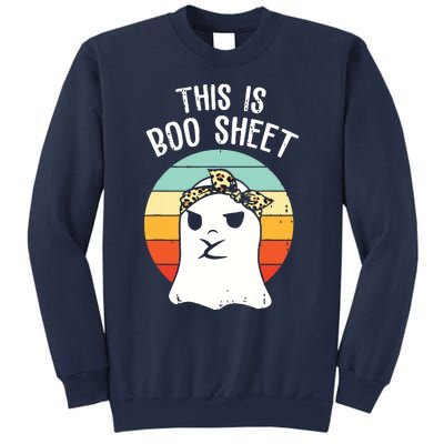 This Is Boo Sheet Ghost Retro Ghost Halloween Leopard Sweatshirt