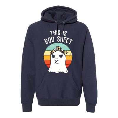 This Is Boo Sheet Ghost Retro Ghost Halloween Leopard Premium Hoodie