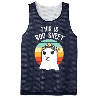 This Is Boo Sheet Ghost Retro Ghost Halloween Leopard Mesh Reversible Basketball Jersey Tank