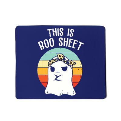 This Is Boo Sheet Ghost Retro Ghost Halloween Leopard Mousepad