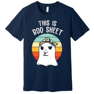 This Is Boo Sheet Ghost Retro Ghost Halloween Leopard Premium T-Shirt