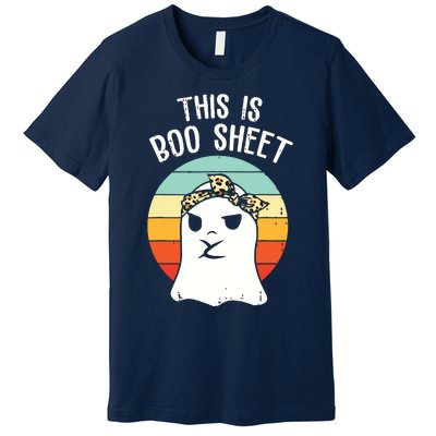 This Is Boo Sheet Ghost Retro Ghost Halloween Leopard Premium T-Shirt