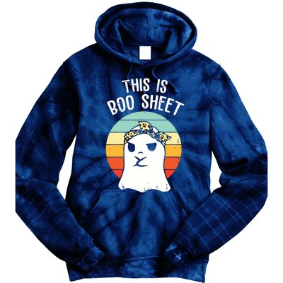 This Is Boo Sheet Ghost Retro Ghost Halloween Leopard Tie Dye Hoodie