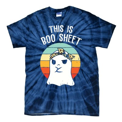 This Is Boo Sheet Ghost Retro Ghost Halloween Leopard Tie-Dye T-Shirt