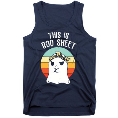 This Is Boo Sheet Ghost Retro Ghost Halloween Leopard Tank Top