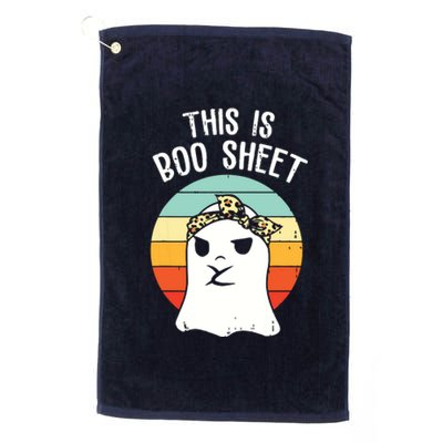 This Is Boo Sheet Ghost Retro Ghost Halloween Leopard Platinum Collection Golf Towel