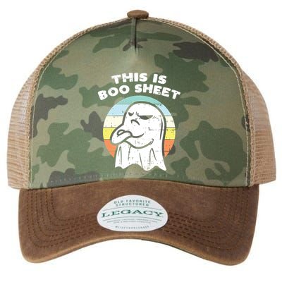 This Is Boo Sheet Ghost Retro Halloween Costume Legacy Tie Dye Trucker Hat