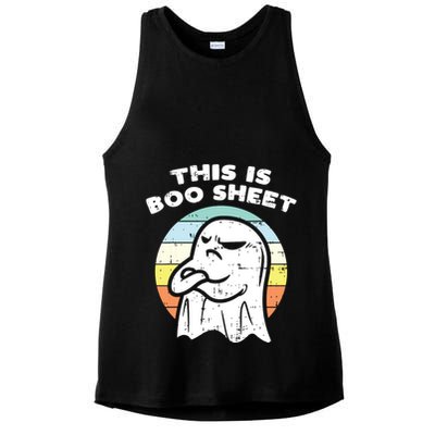 This Is Boo Sheet Ghost Retro Halloween Costume Ladies PosiCharge Tri-Blend Wicking Tank