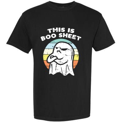 This Is Boo Sheet Ghost Retro Halloween Costume Garment-Dyed Heavyweight T-Shirt