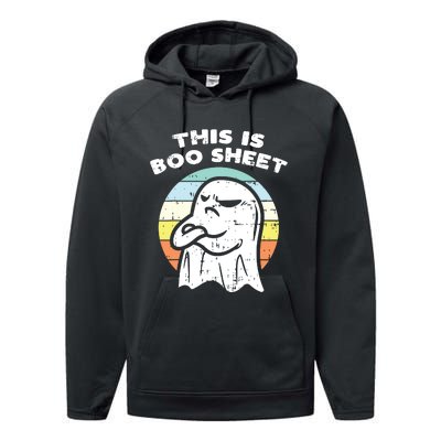 This Is Boo Sheet Ghost Retro Halloween Costume Performance Fleece Hoodie