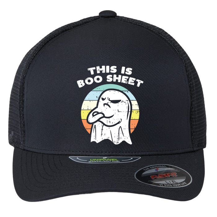 This Is Boo Sheet Ghost Retro Halloween Costume Flexfit Unipanel Trucker Cap