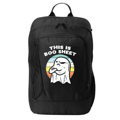 This Is Boo Sheet Ghost Retro Halloween Costume City Backpack