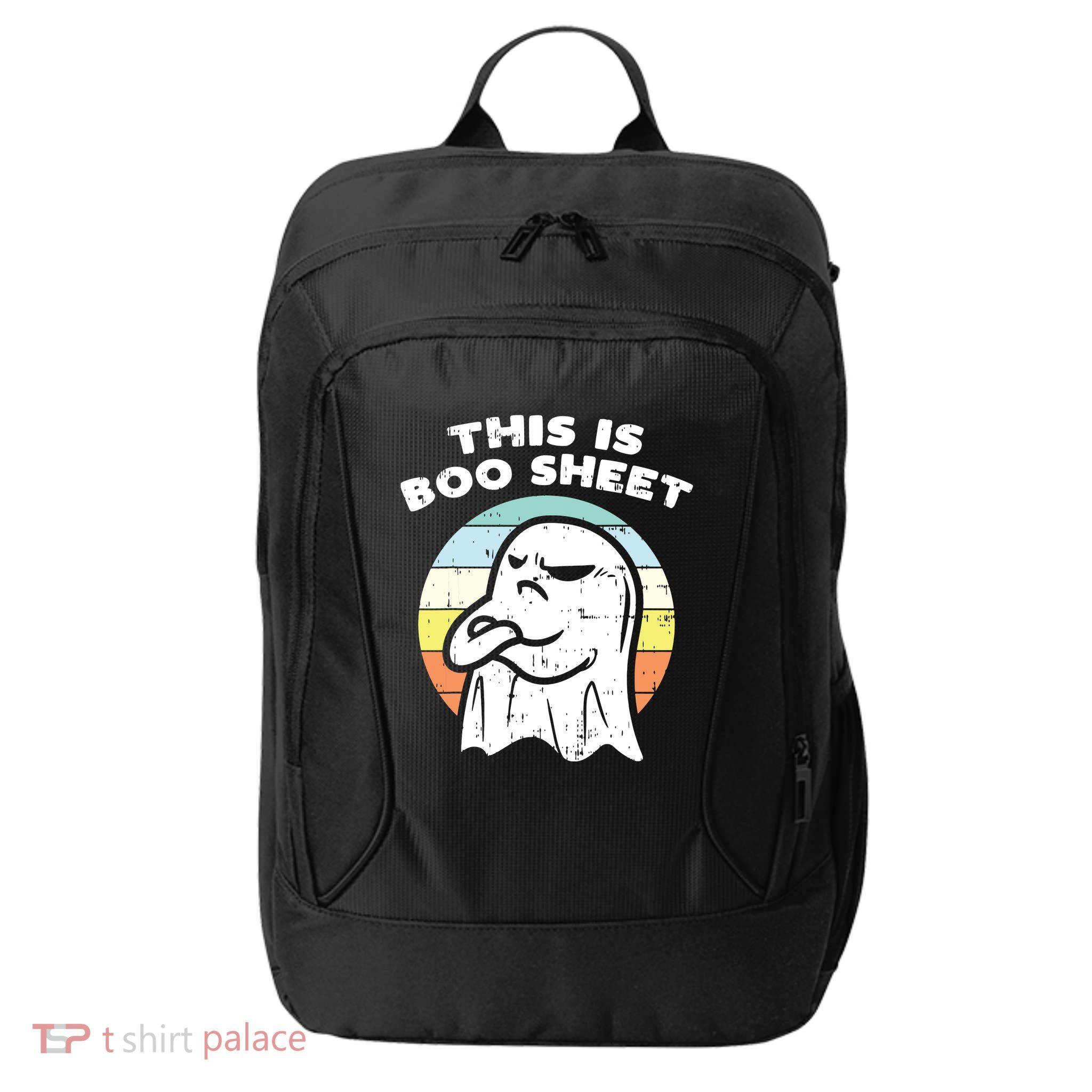 This Is Boo Sheet Ghost Retro Halloween Costume City Backpack