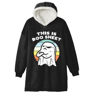 This Is Boo Sheet Ghost Retro Halloween Costume Hooded Wearable Blanket