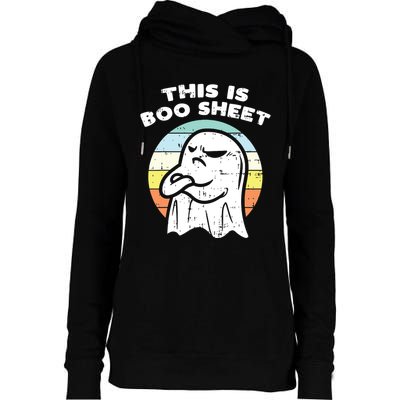 This Is Boo Sheet Ghost Retro Halloween Costume Womens Funnel Neck Pullover Hood