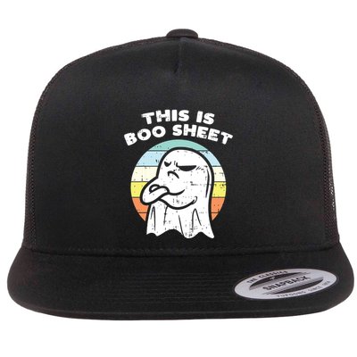 This Is Boo Sheet Ghost Retro Halloween Costume Flatbill Hat