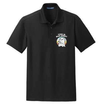 This Is Boo Sheet Ghost Retro Halloween Costume Dry Zone Grid Polo