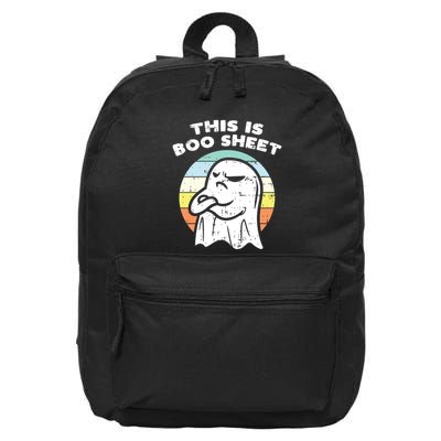 This Is Boo Sheet Ghost Retro Halloween Costume 16 in Basic Backpack