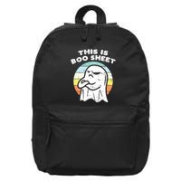 This Is Boo Sheet Ghost Retro Halloween Costume 16 in Basic Backpack