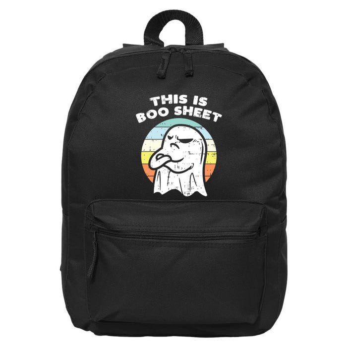 This Is Boo Sheet Ghost Retro Halloween Costume 16 in Basic Backpack