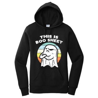 This Is Boo Sheet Ghost Retro Halloween Costume Women's Pullover Hoodie