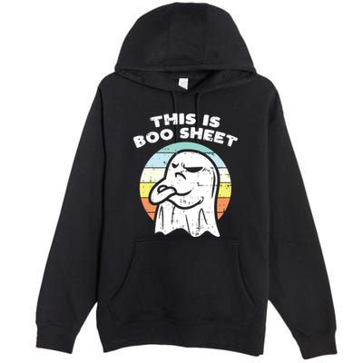 This Is Boo Sheet Ghost Retro Halloween Costume Premium Pullover Hoodie