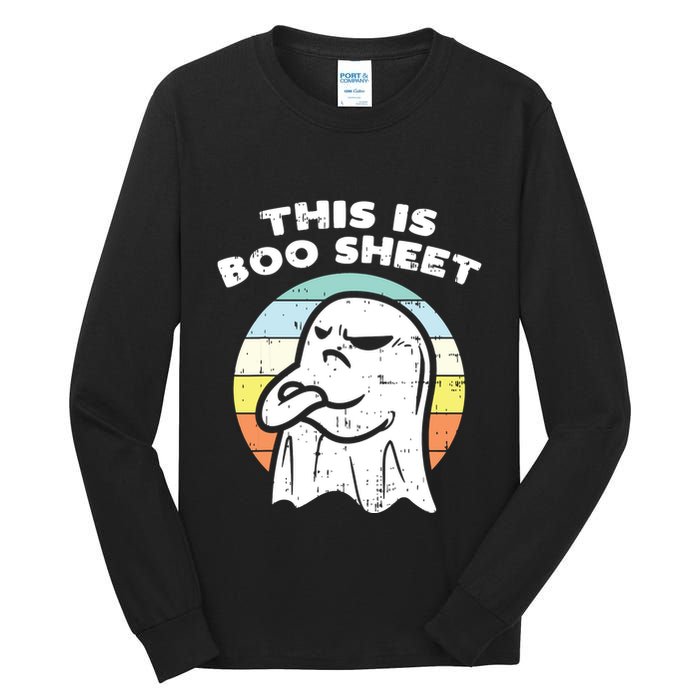 This Is Boo Sheet Ghost Retro Halloween Costume Tall Long Sleeve T-Shirt