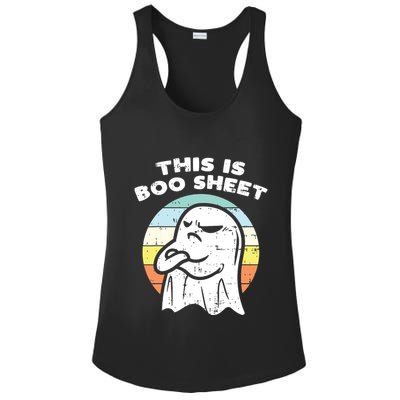 This Is Boo Sheet Ghost Retro Halloween Costume Ladies PosiCharge Competitor Racerback Tank