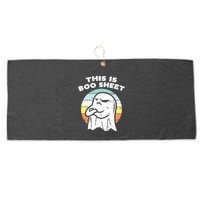 This Is Boo Sheet Ghost Retro Halloween Costume Large Microfiber Waffle Golf Towel