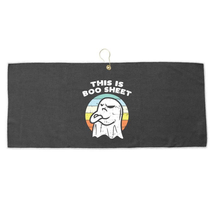 This Is Boo Sheet Ghost Retro Halloween Costume Large Microfiber Waffle Golf Towel