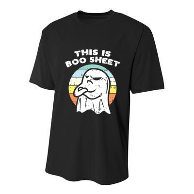 This Is Boo Sheet Ghost Retro Halloween Costume Youth Performance Sprint T-Shirt