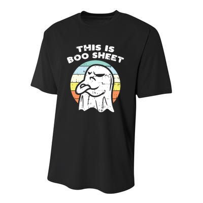 This Is Boo Sheet Ghost Retro Halloween Costume Youth Performance Sprint T-Shirt