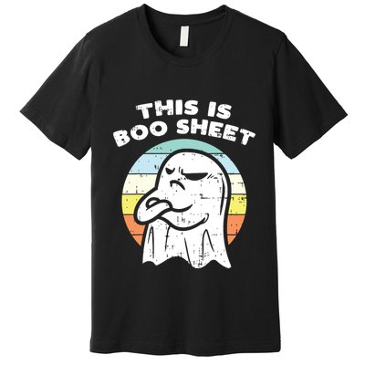 This Is Boo Sheet Ghost Retro Halloween Costume Premium T-Shirt
