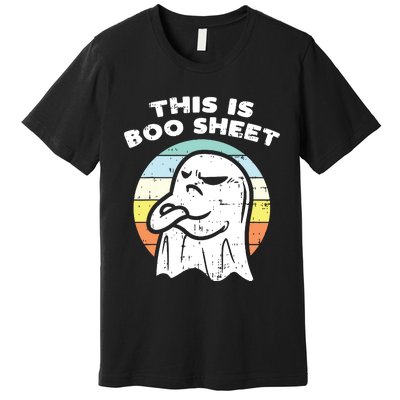 This Is Boo Sheet Ghost Retro Halloween Costume Premium T-Shirt