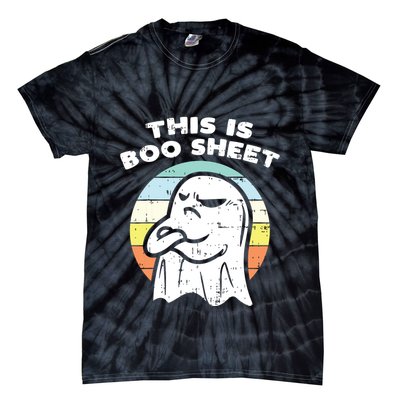 This Is Boo Sheet Ghost Retro Halloween Costume Tie-Dye T-Shirt