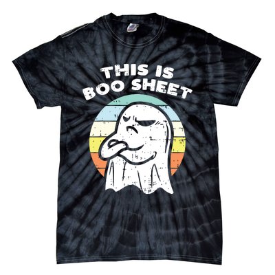 This Is Boo Sheet Ghost Retro Halloween Costume Tie-Dye T-Shirt