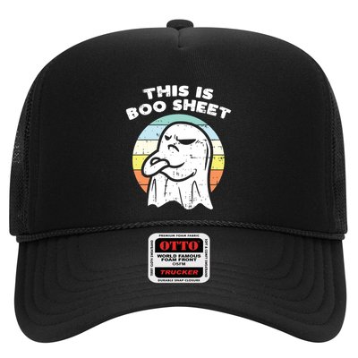 This Is Boo Sheet Ghost Retro Halloween Costume Trucker Hat