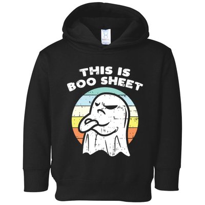 This Is Boo Sheet Ghost Retro Halloween Costume Toddler Hoodie