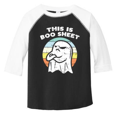 This Is Boo Sheet Ghost Retro Halloween Costume Toddler Fine Jersey T-Shirt