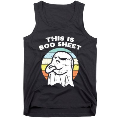 This Is Boo Sheet Ghost Retro Halloween Costume Tank Top