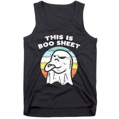 This Is Boo Sheet Ghost Retro Halloween Costume Tank Top