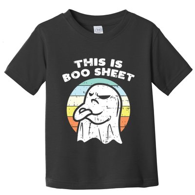 This Is Boo Sheet Ghost Retro Halloween Costume Toddler T-Shirt