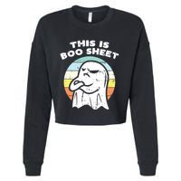 This Is Boo Sheet Ghost Retro Halloween Costume Cropped Pullover Crew