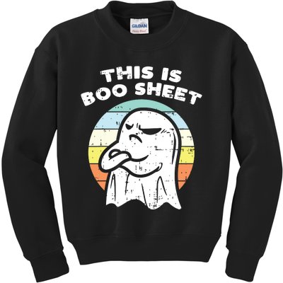 This Is Boo Sheet Ghost Retro Halloween Costume Kids Sweatshirt