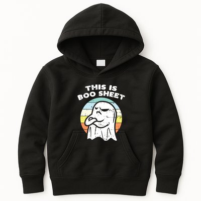 This Is Boo Sheet Ghost Retro Halloween Costume Kids Hoodie