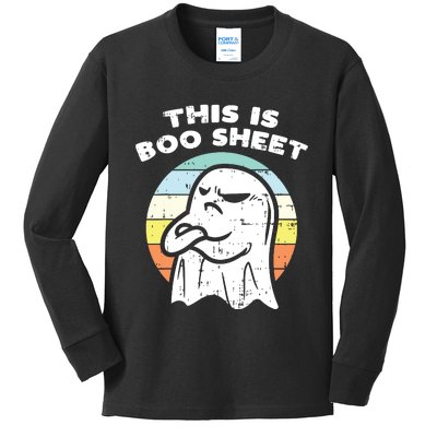 This Is Boo Sheet Ghost Retro Halloween Costume Kids Long Sleeve Shirt